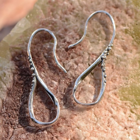 Sterling Silver Artisan Earrings - Picture 1 of 3